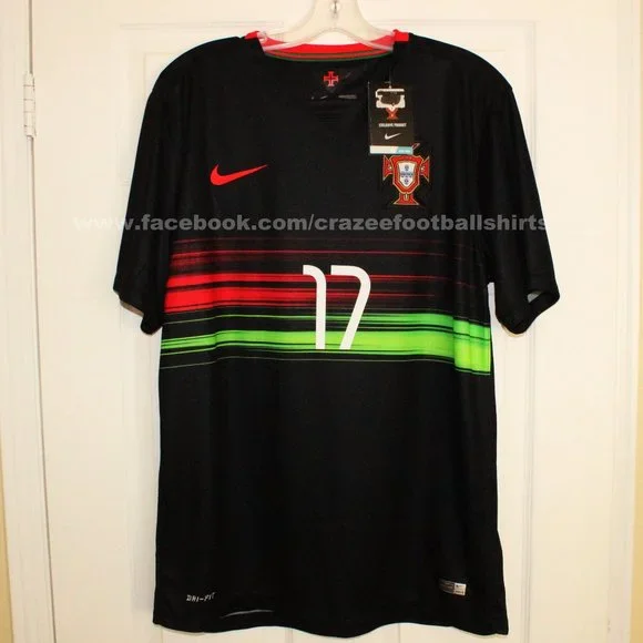 NANI #17 Portugal 2015-16 away shirt Nike black football jersey Euro 2016  soccer